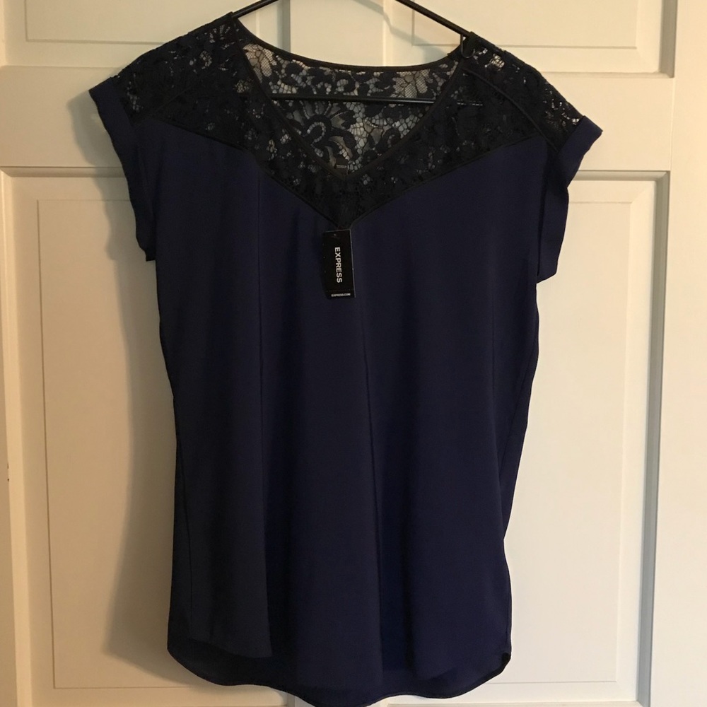 NWT Express Navy Top w/Lace